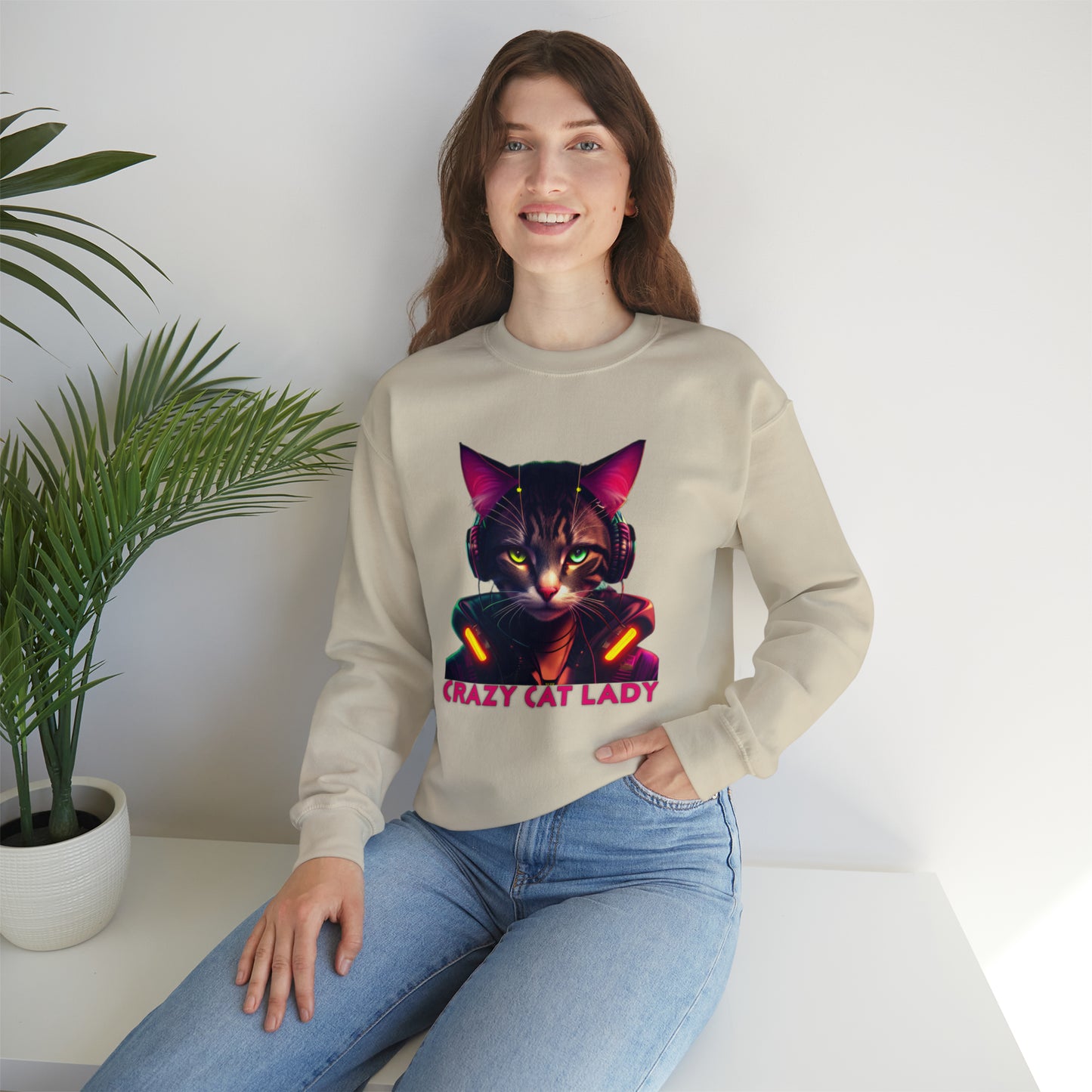 Crewneck Sweatshirt Crazy Cat Lady