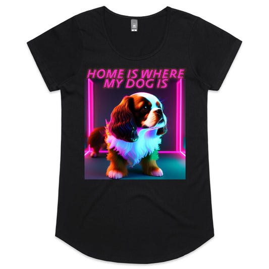 Womens Scoop Neck T-Shirt - Home, Dog