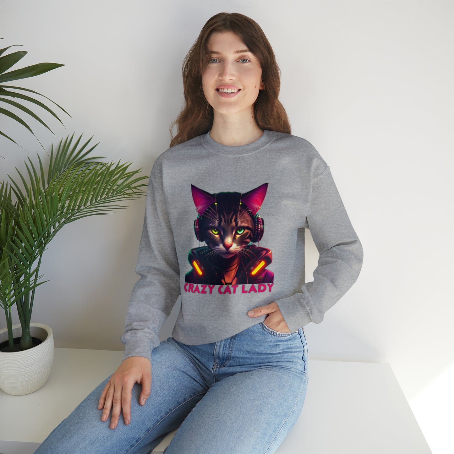 Crewneck Sweatshirt Crazy Cat Lady