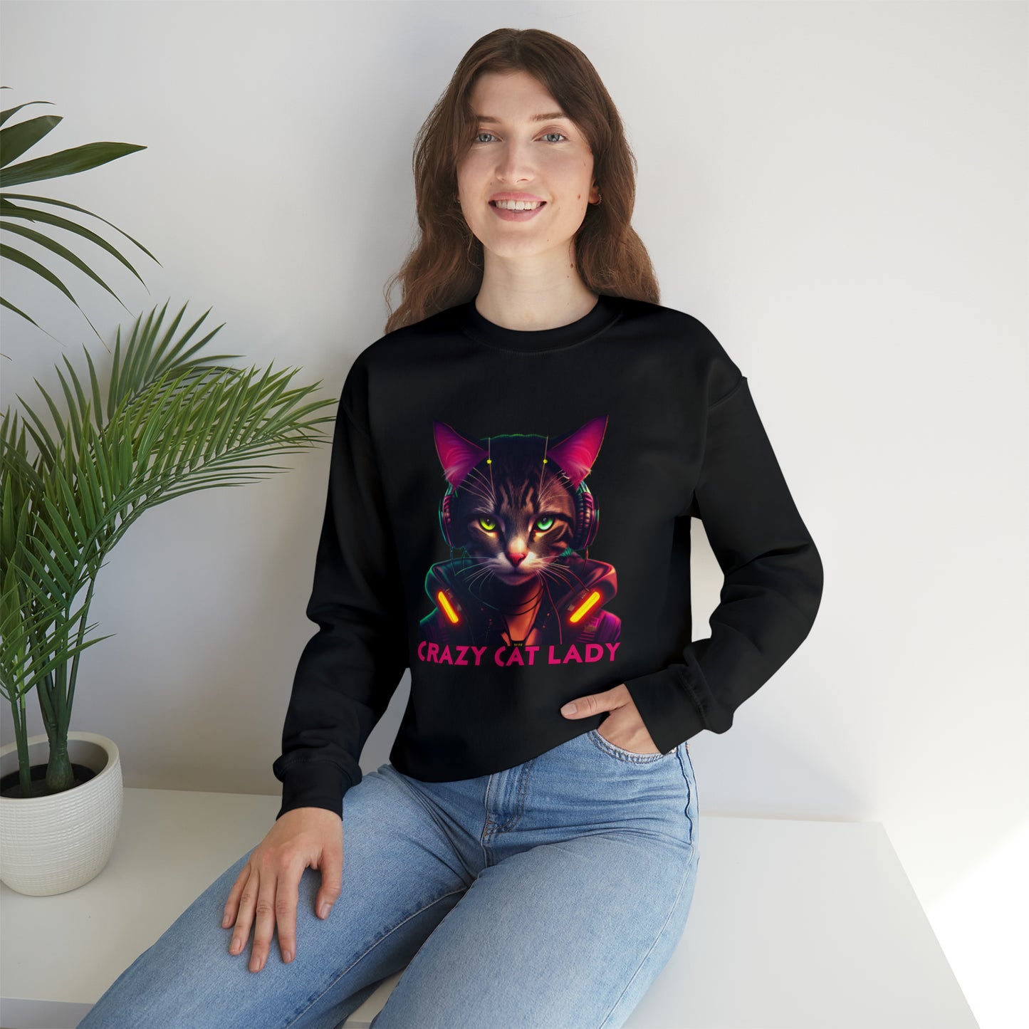 Crewneck Sweatshirt Crazy Cat Lady