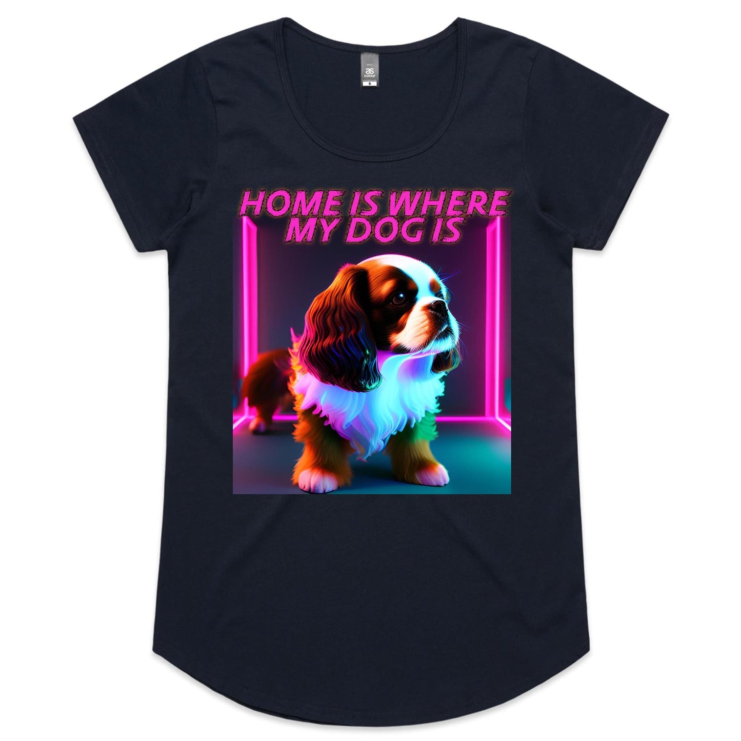 Womens Scoop Neck T-Shirt - Home, Dog