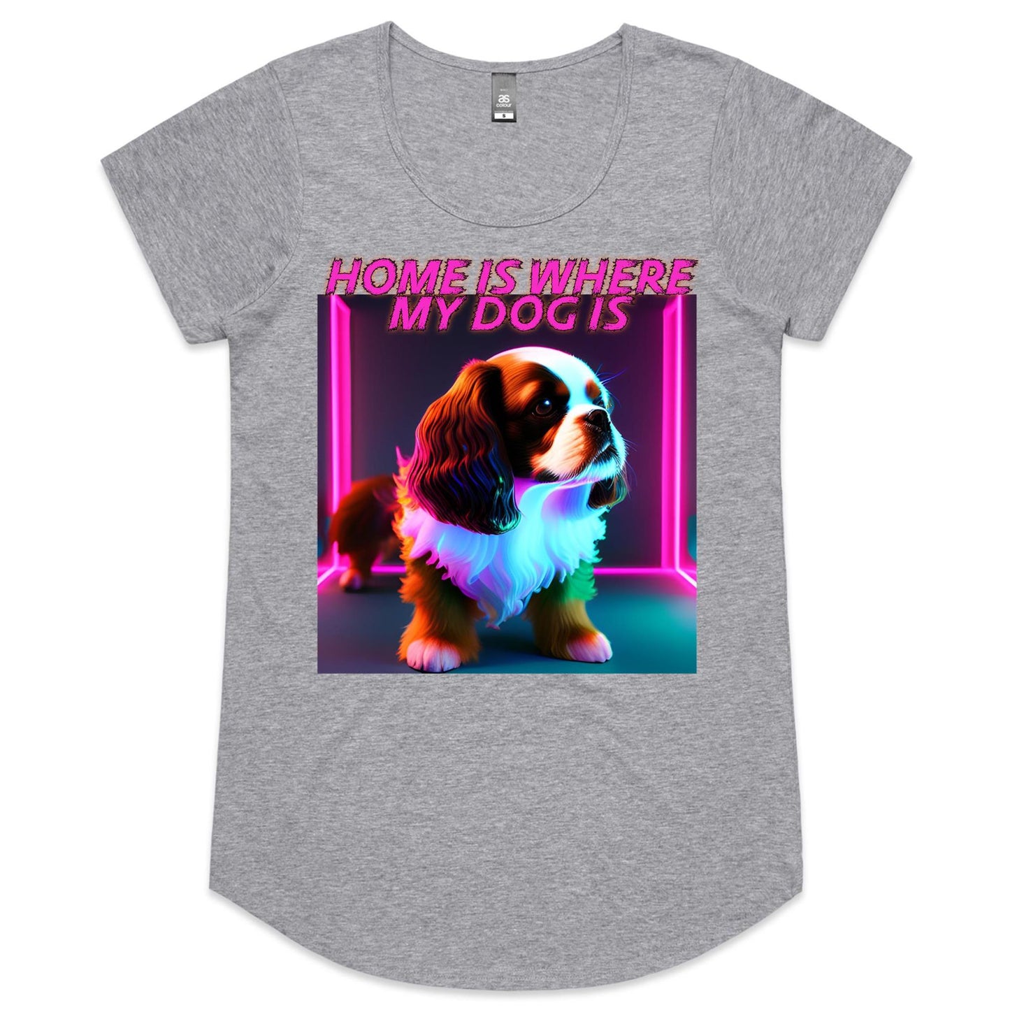 Womens Scoop Neck T-Shirt - Home, Dog